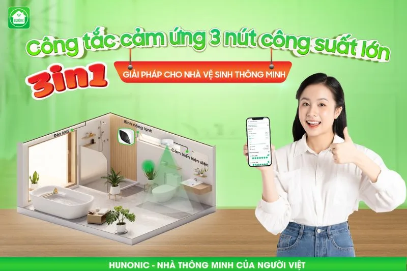 Công Tắc 3 Nút Bluetooth Mesh Liên Kết Nhà Vệ Sinh Thông Minh Màu Đen 8 công tắc nhà vệ sinh
