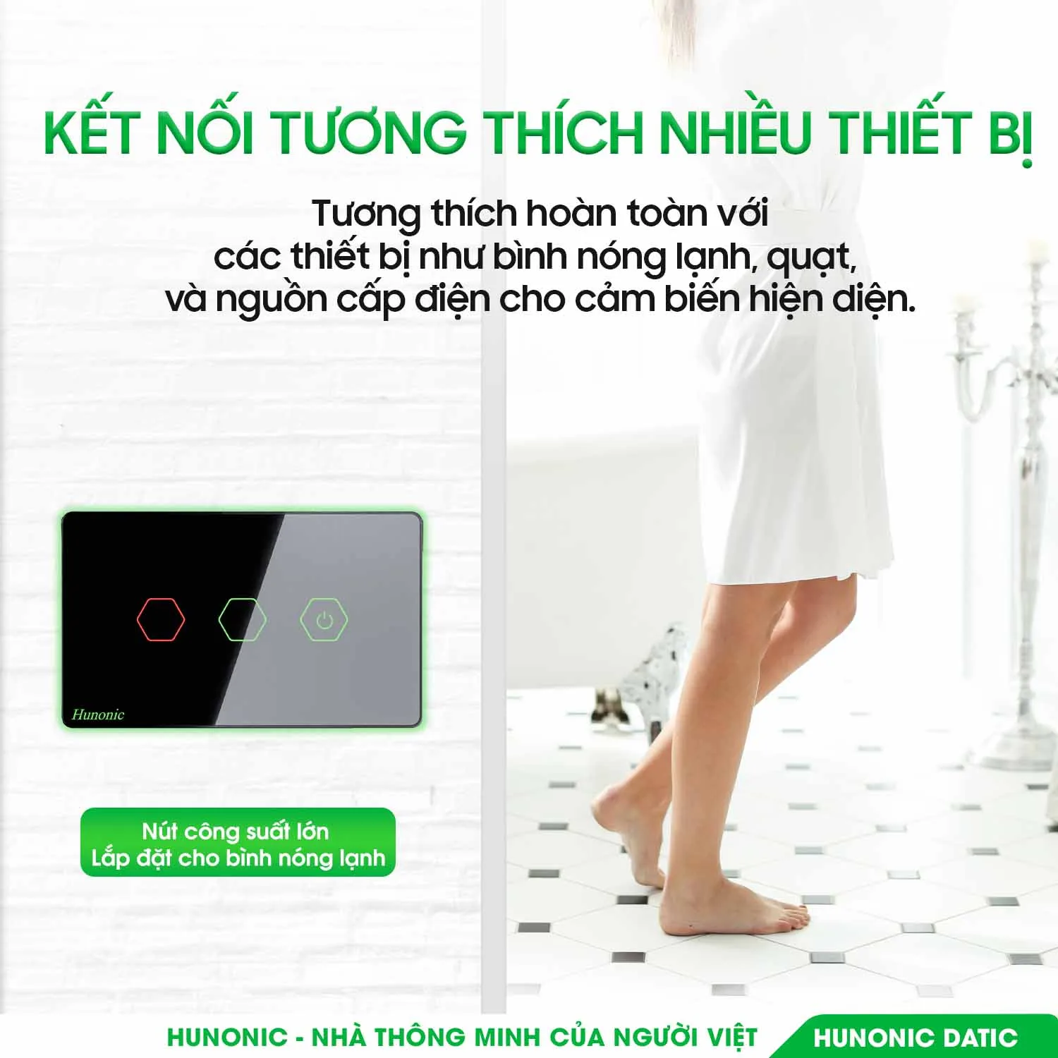Công Tắc 3 Nút Bluetooth Mesh Liên Kết Nhà Vệ Sinh Thông Minh Màu Đen 10 tính năng công tắc hunonic datic