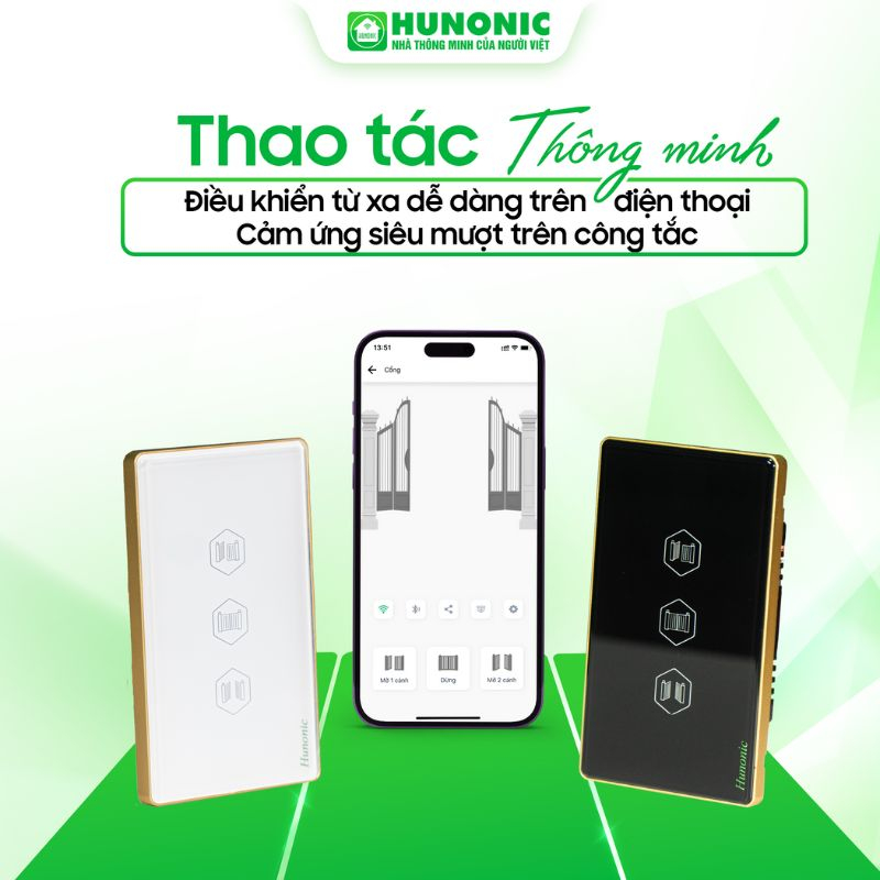 Công Tắc Cảm Ứng Cổng Tự Động Wifi Hunonic Gate 12 công tắc cảm ứng cổng tự động