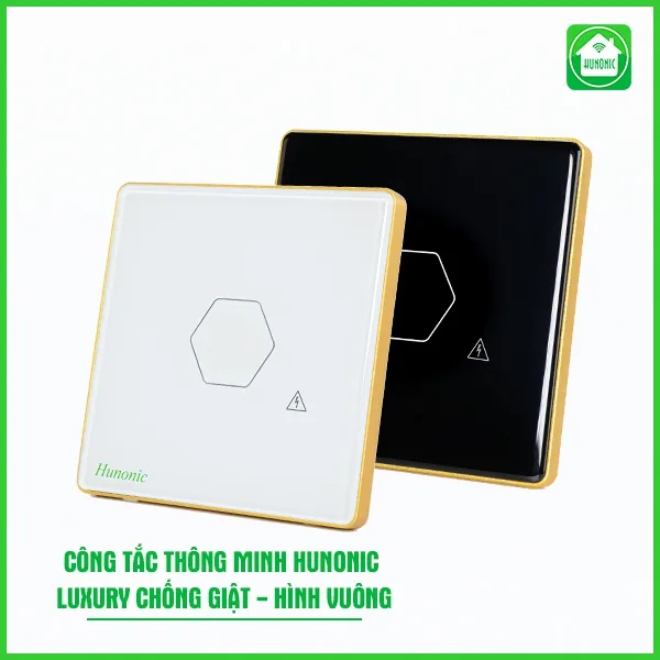 Công Tắc Chống Giật Bình Nóng Lạnh Thông Minh Luxury Hình Vuông