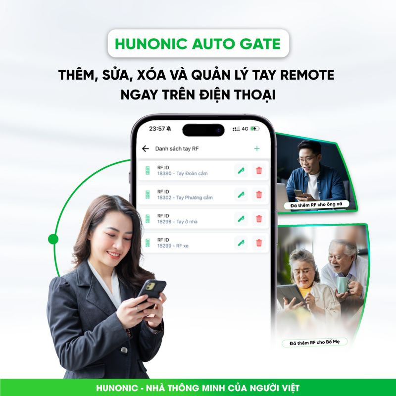 Cổng Tự Động Thông Minh Hunonic Auto Gate - Mở Cổng Qua 4G 16 tinh nang cong tu dong3